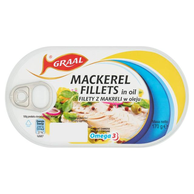 Graal 170g Mackerel Fillets in Oil Caned Fish