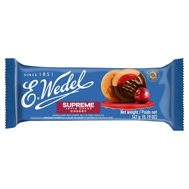 E. Wedel Supreme Jaffa Cakes Cherry Sponge-Cake with Cherry Jelly in Dark Chocolate 147g