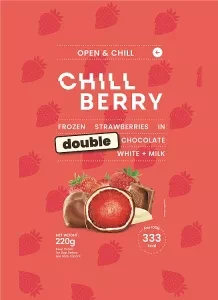 Chill Berry Frozen Strawberries in Double Chocolate White + Milk 220g