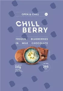 Chill Berry Frozen Blueberries in Milk Chocolate 220g