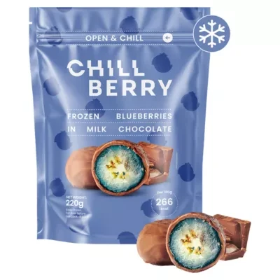 Chill Berry Frozen Blueberries in Milk Chocolate 220g
