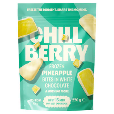 Chill Berry Frozen Pineapple Bites in White Chocolate & Nothing More 220g