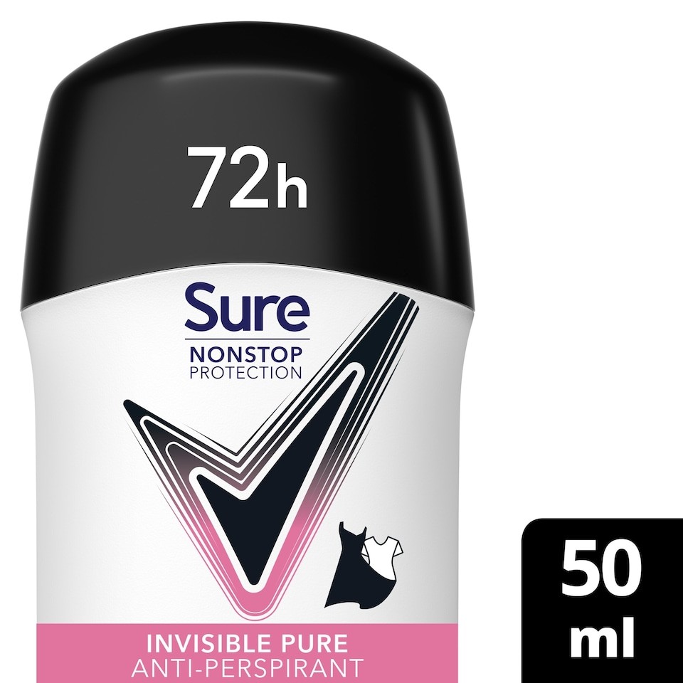 Sure 72h Nonstop Protection Invisible Pure Antiperspirant Deodorant 50ml