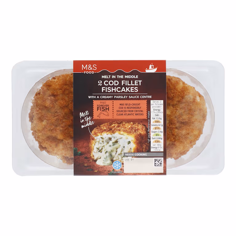 M&S 2 Cod Fillet Fishcakes