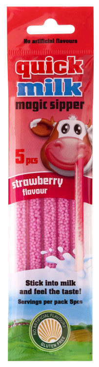 Quick Milk Magic Sipper Jordbær 5pk Felfoldi