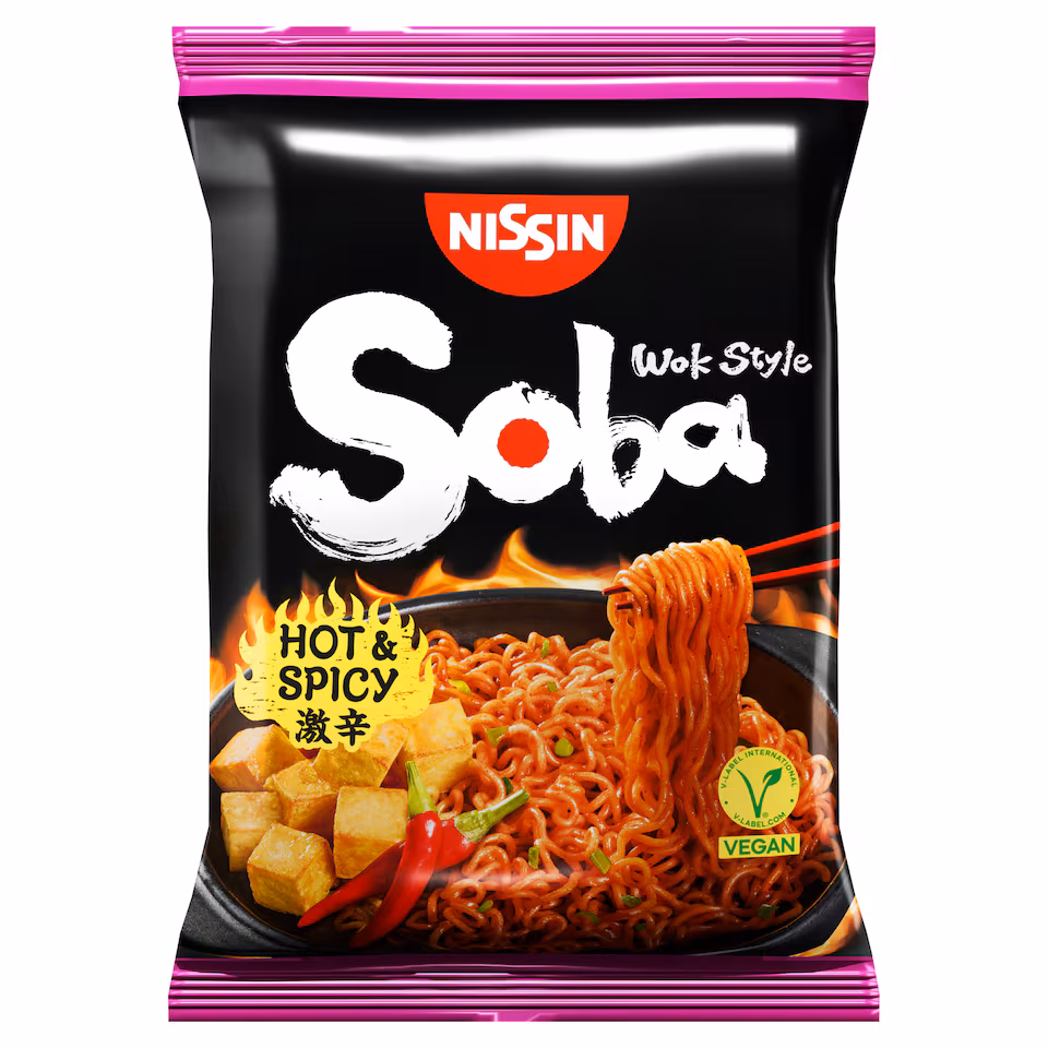 Nissin Wok Style Soba Instant Noodles - Hot & Spicy 111g
