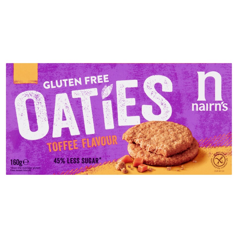 Nairn's Gluten Free Oaties - Toffee Flavour Biscuits 160g