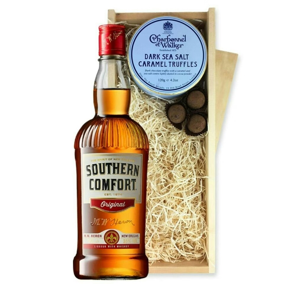 Southern Comfort Original Whisky And Dark Sea Salt Charbonnel Chocolates Box 70cl 35% abv