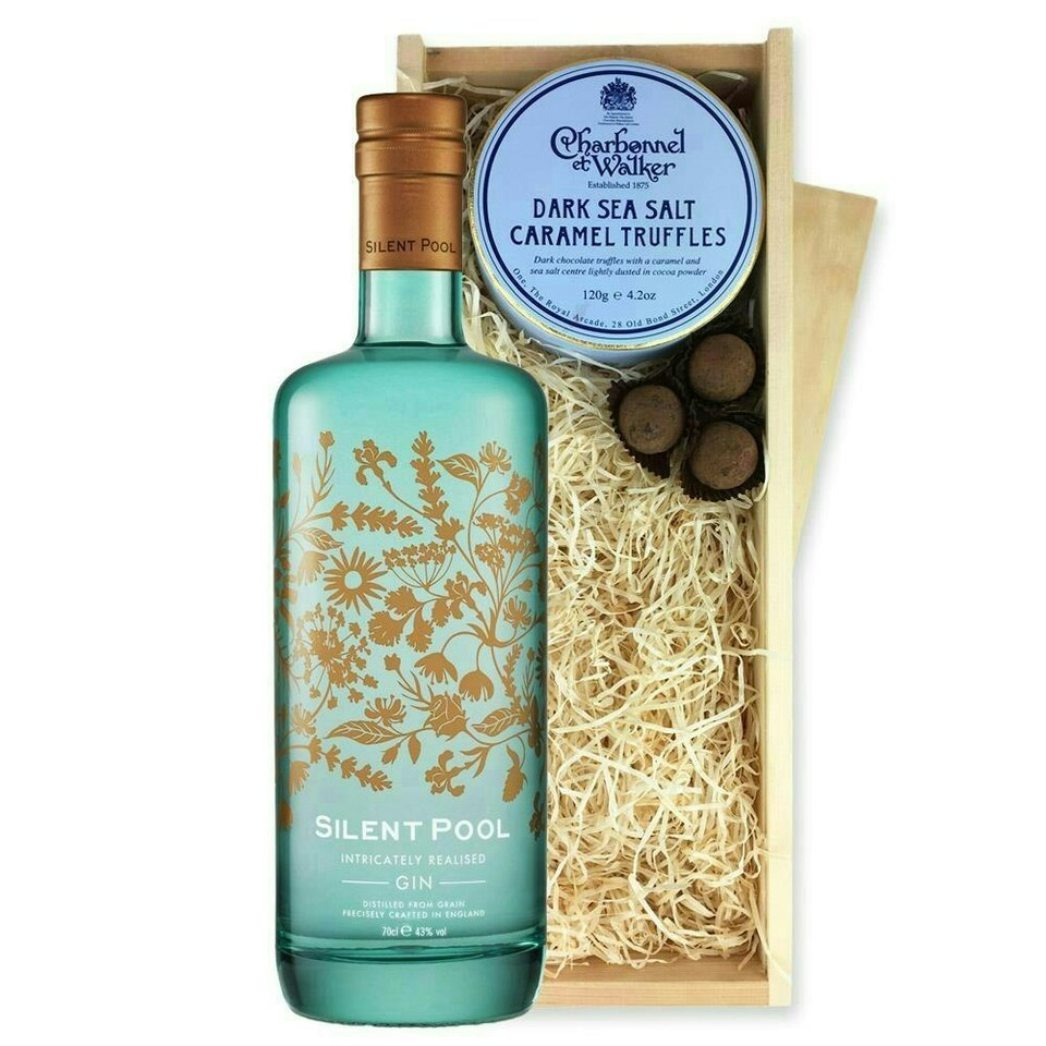 Silent Pool Gin And Dark Sea Salt Charbonnel Chocolates Box 70cl 43% abv