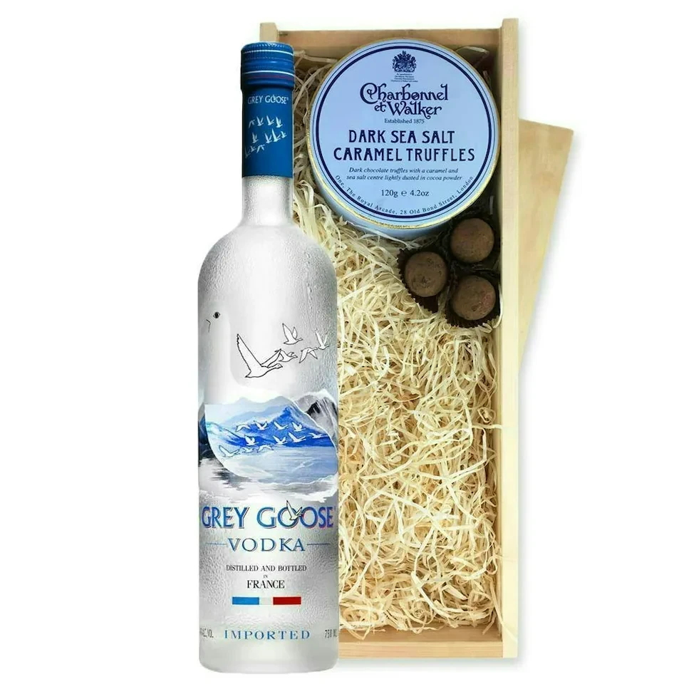 Grey Goose Vodka And Dark Sea Salt Charbonnel Chocolates Box 70cl 40% abv