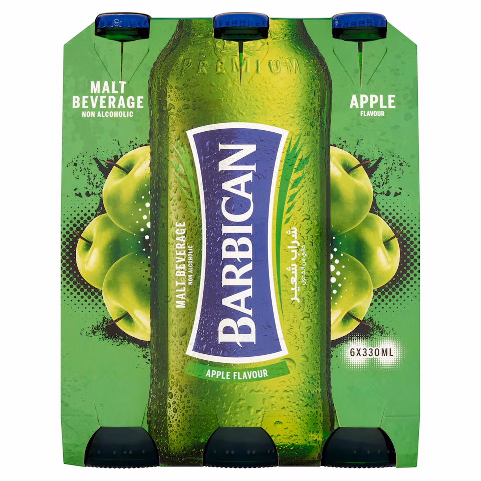 BARBICAN MALT BEVERAGE NON ALC APPLE 6 X 330ML