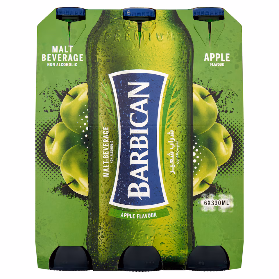 BARBICAN MALT BEVERAGE NON ALC APPLE 6 X 330ML