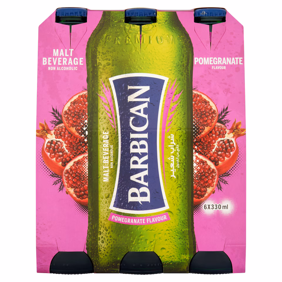 Barbican Malt Beverage Non Alcoholic Pomegranate Flavour 6 x 330ml