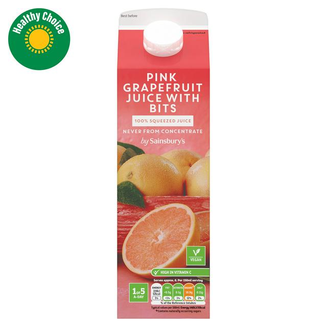 Sainsbury's 100% Pure Squeezed Pink Grapefruit Juice, Not From Concentrate 1L