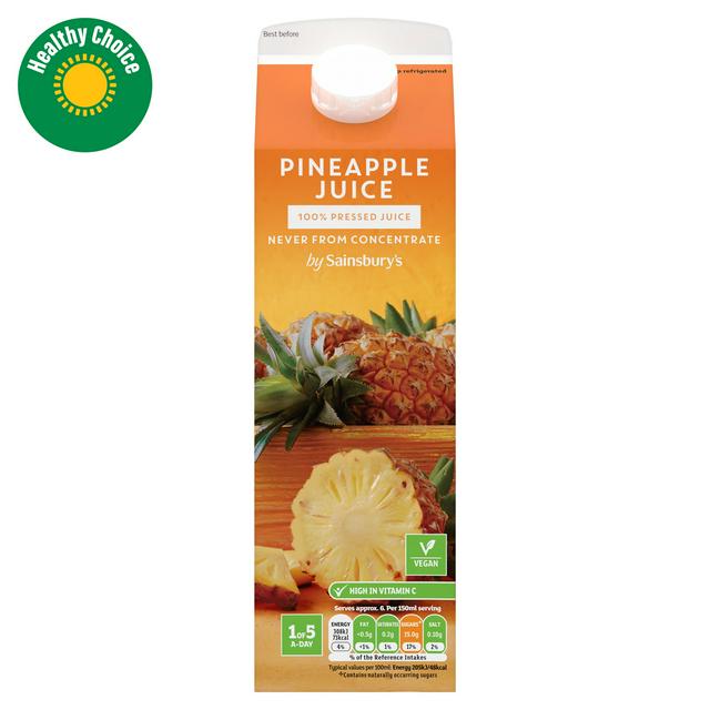 Sainsbury's 100% Pure Squeezed Pineapple Juice, Not From Concentrate 1L
