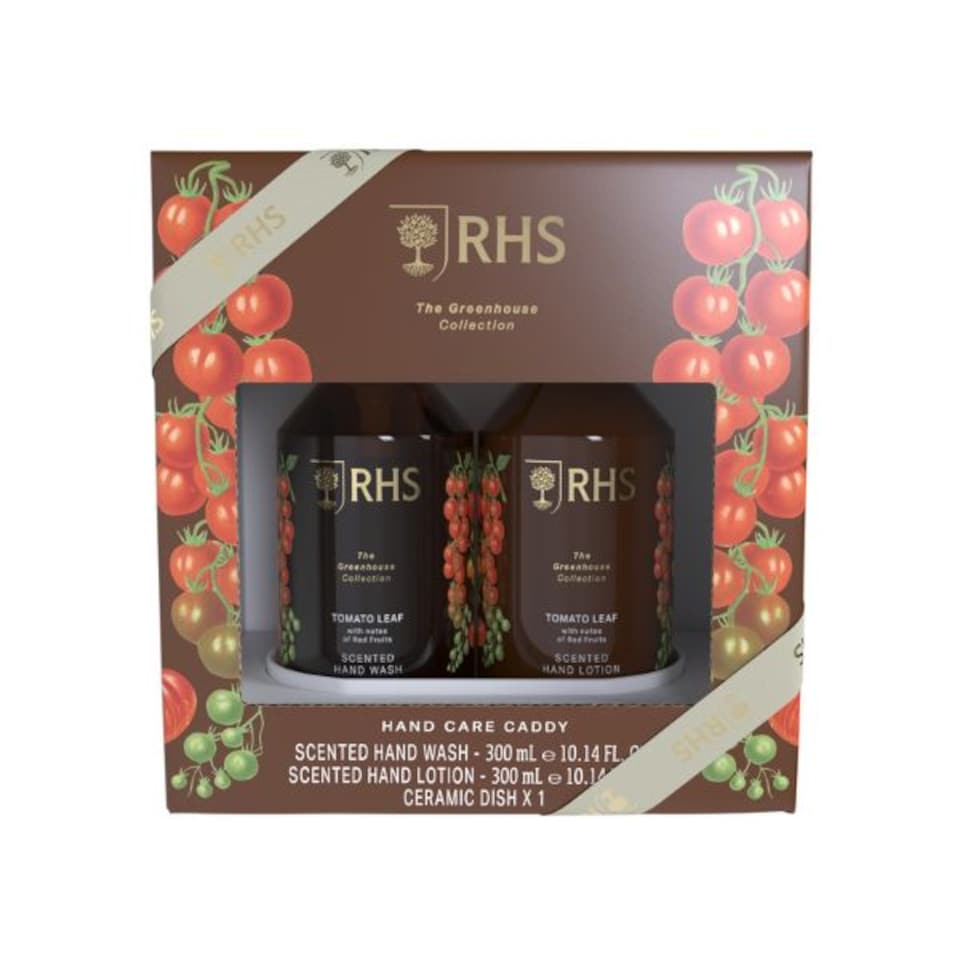 RHS Greenhouse Hand Wash & Hand Lotion Set Tomato Leaf Scent