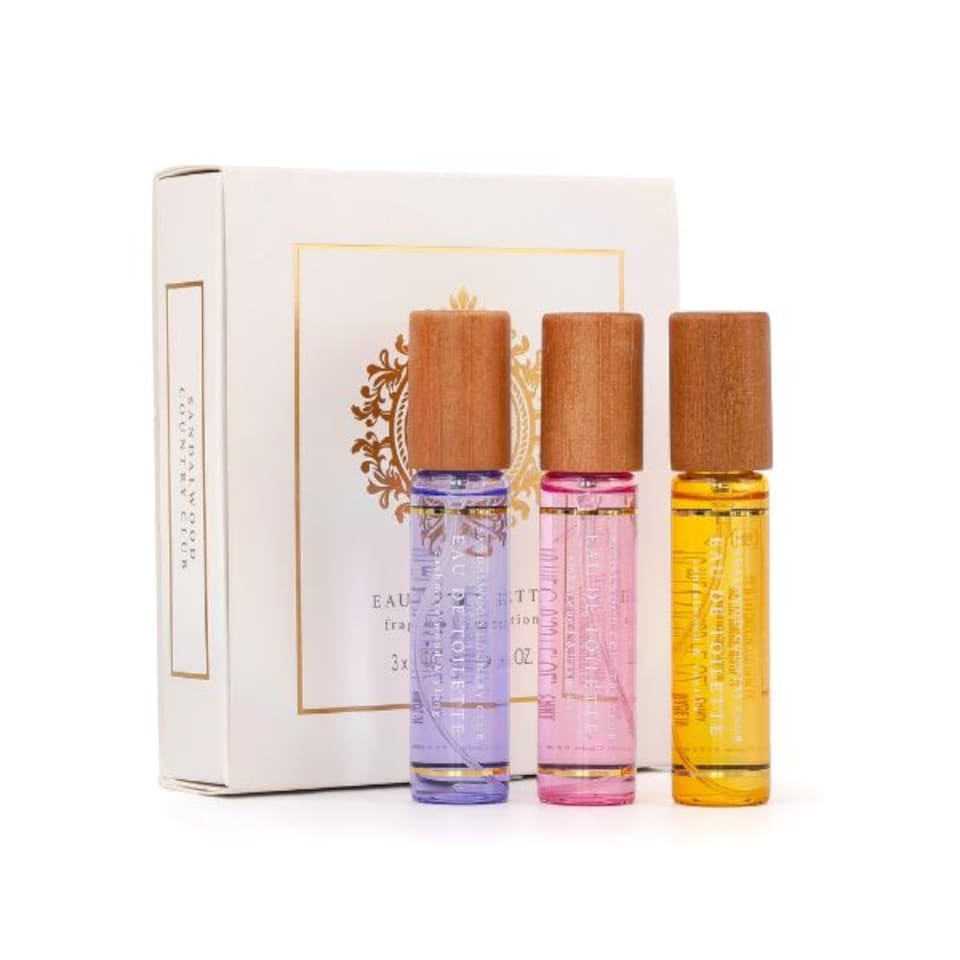 Sandalwood Country Club Fragrance Collection Set, 3 x 15ml