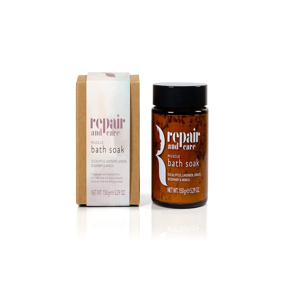 Repair and Care Muscle Bath Soak Eucalyptus, Lavender, Ginger, Rosemary & Arnica Essential Oils 150g