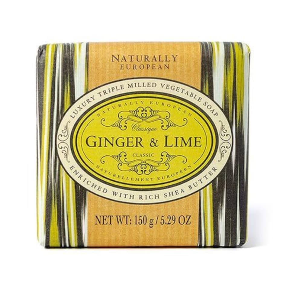 Naturally European Luxury Triple Milled Soap Bar - Ginger & Lime 150g