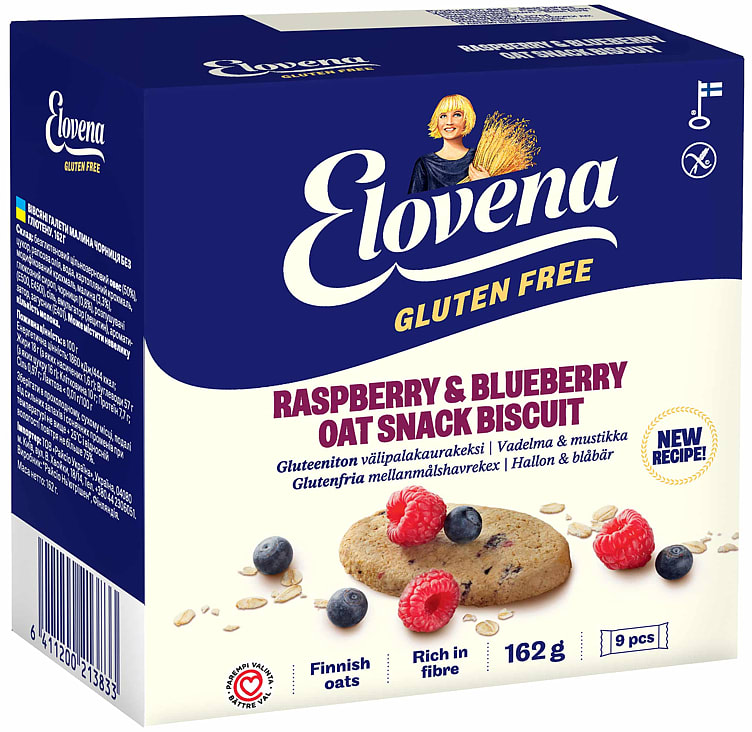 Havrekjeks m/Bær 162g Gl.Fri Elovena