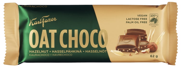 Oat Chocolate Hasselnøtt Vegan 62g Fazer