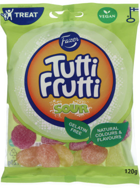 Fazer Tutti Frutti Sour Godteri 120g