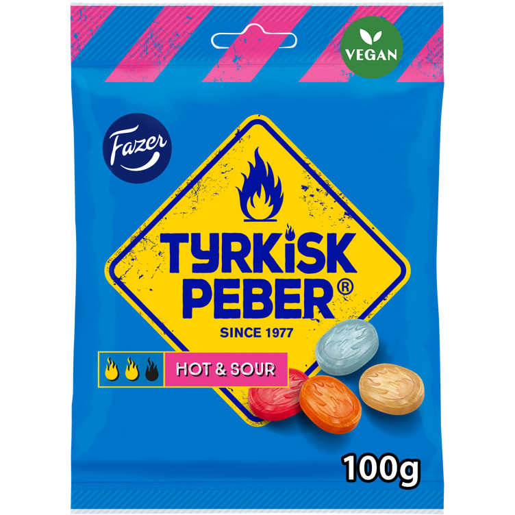 Fazer Tyrkisk Peber Hot & Sour Godteri 100g
