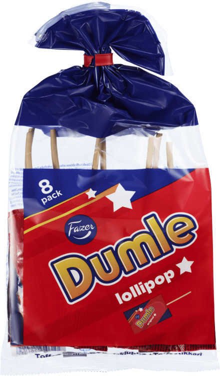 Dumle Lollipop 8pk Bag 80g Fazer