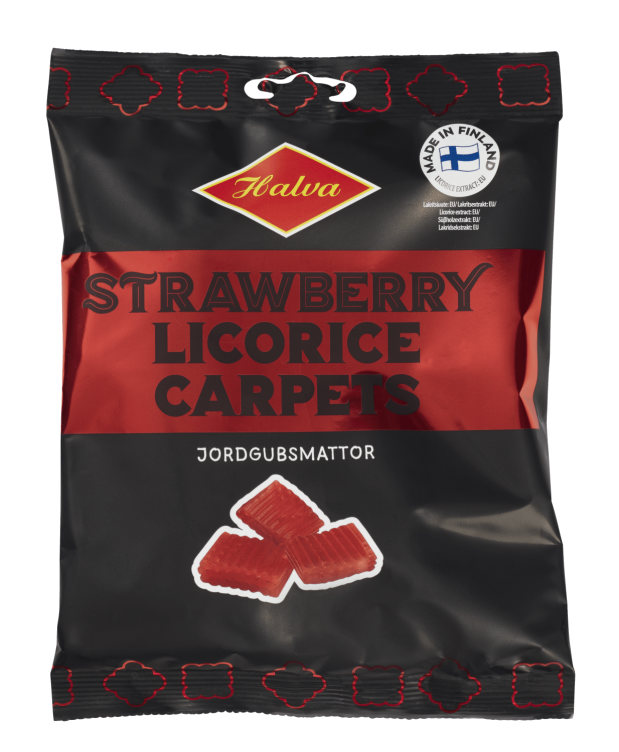 Licorice Carpets Strawberry 125g Halva