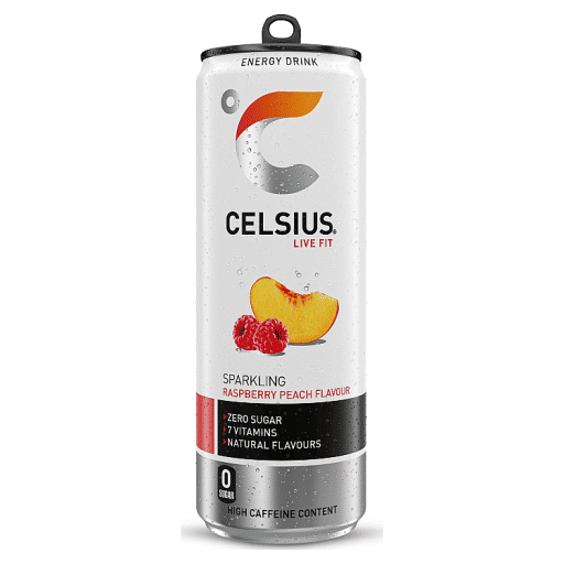 Celsius Energy Drink, Sparkling Raspberry Peach 355ml