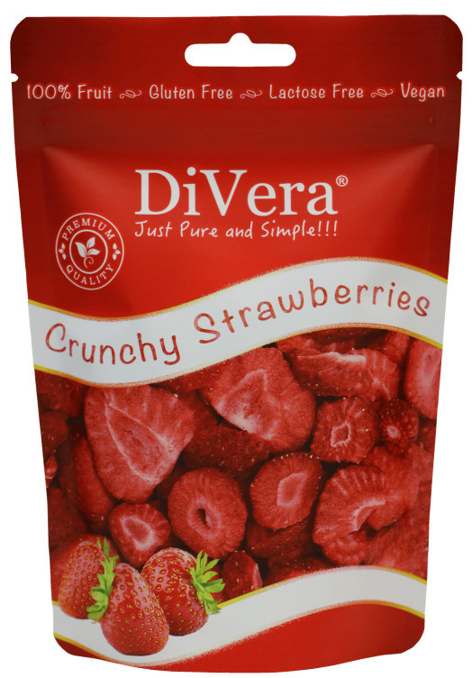Tørket Jordbær Biter 20g Divera