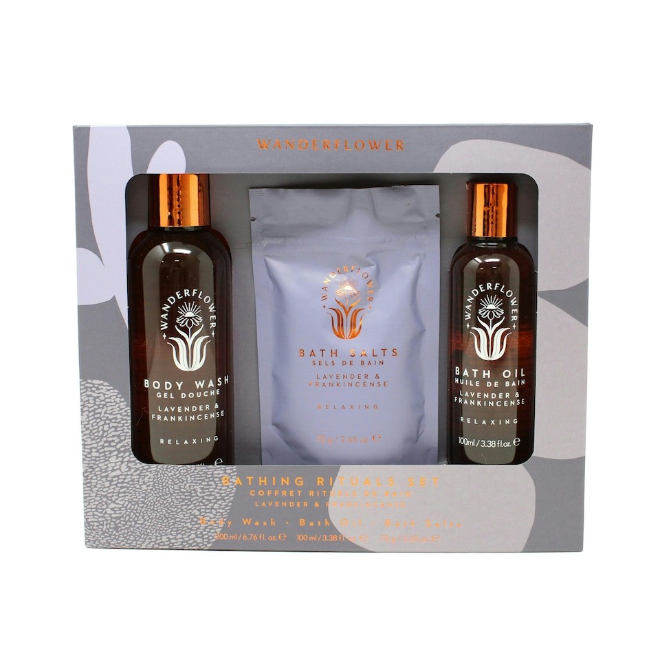 Wanderflower Bathing Rituals Three Piece Set Lavender and Frankincense
