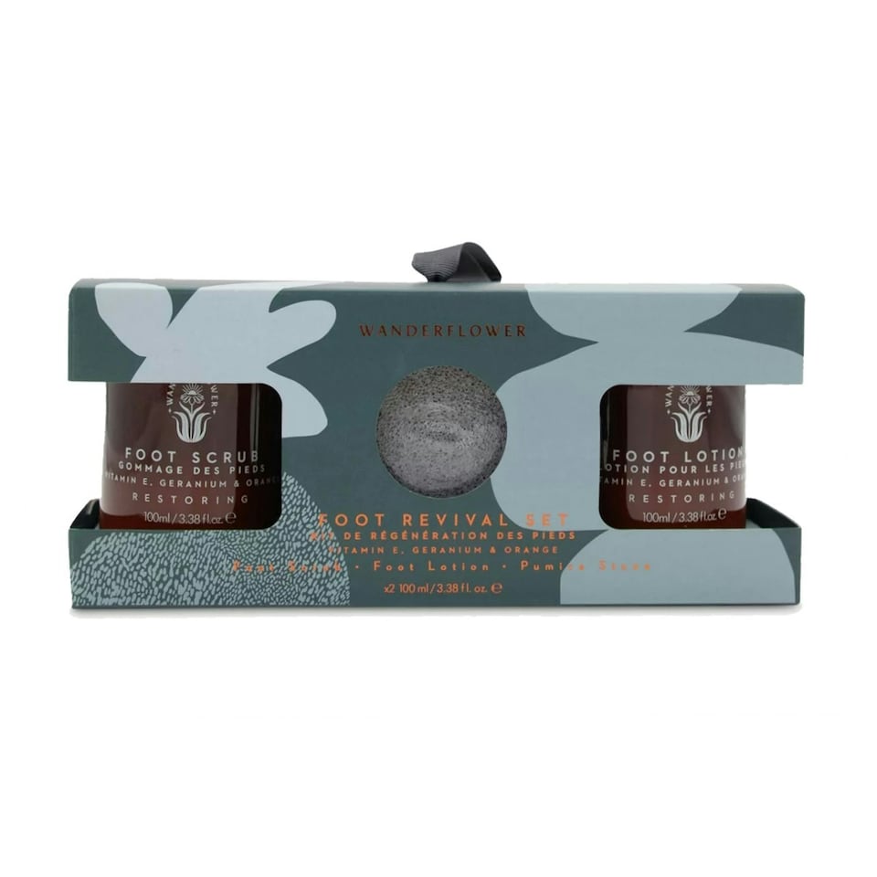 Wanderflower Foot Revival Gift Set Geranium & Orange