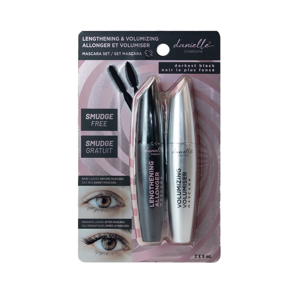 Danielle Creations Dark Black Lengthening & Volumizing Mascara Duo Gift Set