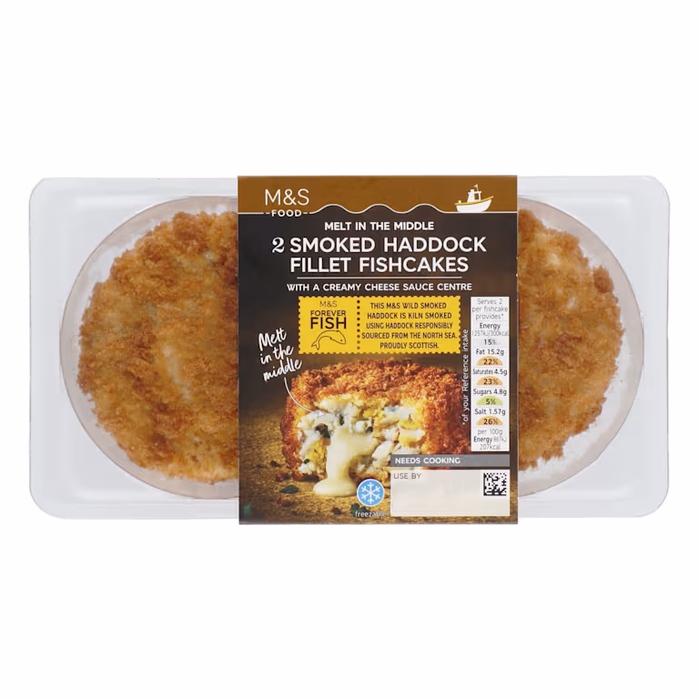 M&S 2 Smoked Haddock Fillet Fishcakes
