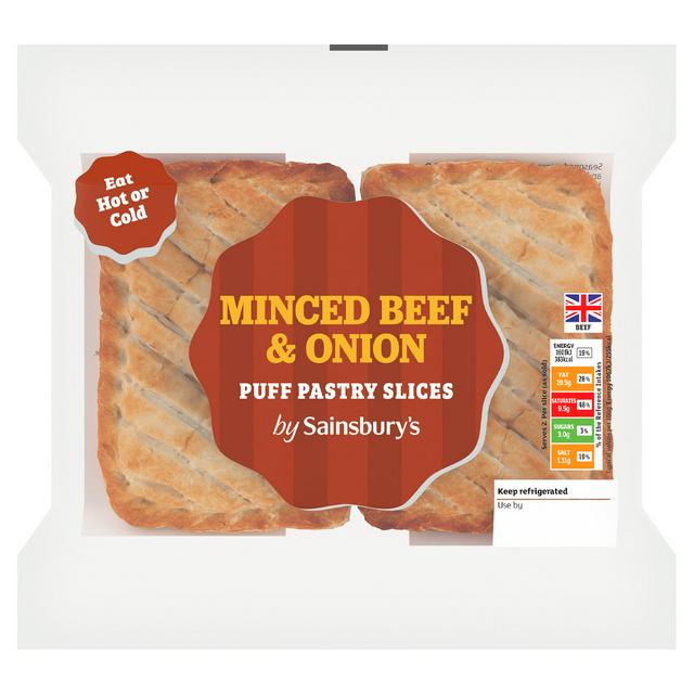 Sainsbury's Minced Beef & Onion Puff Pastry Slices x2 300g