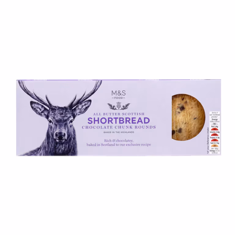 M&S All Butter Scottish Shortbread Chocolate Chunk Rounds