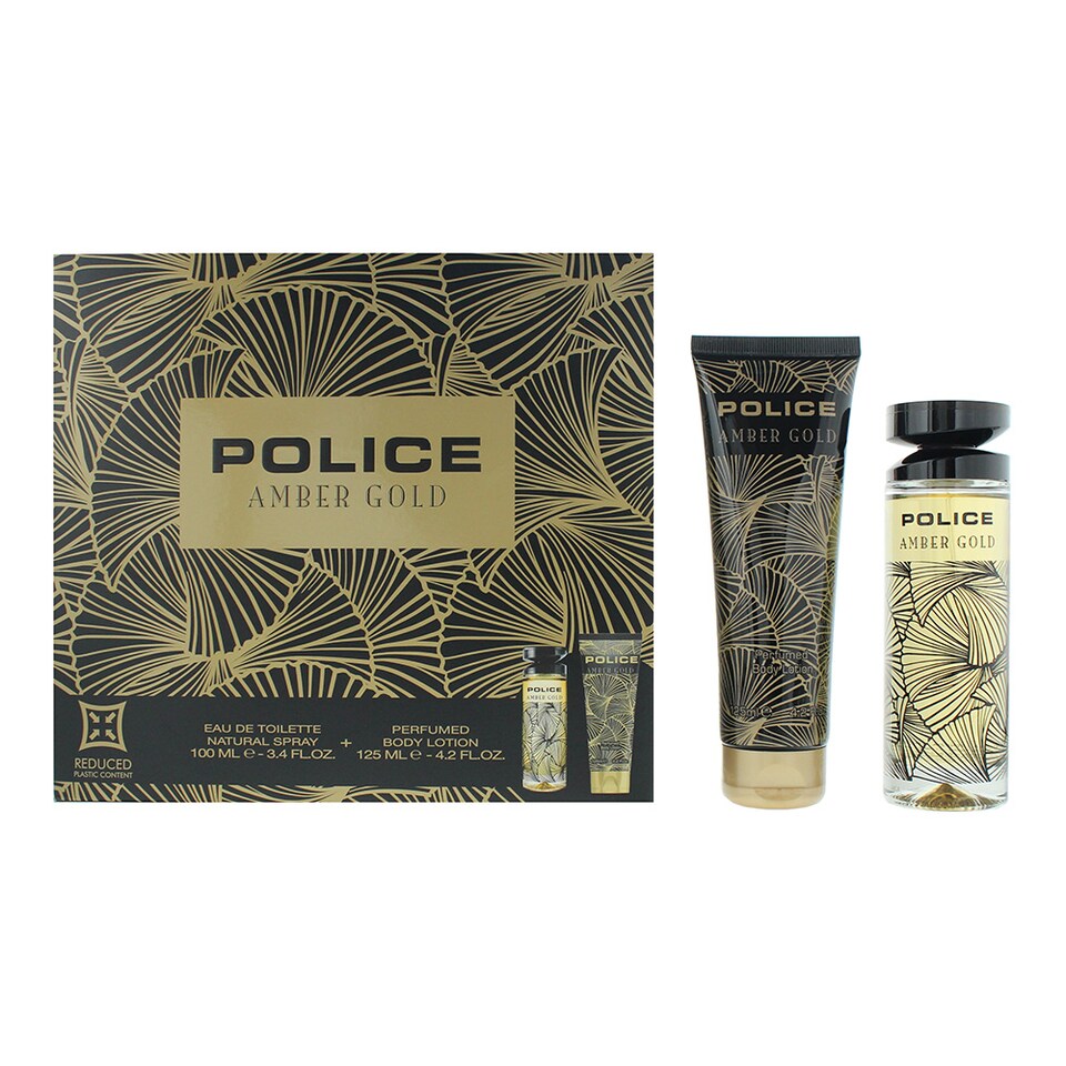 Police Amber Gold Eau De Toilette 100ml & Body Lotion 125ml Gift Set