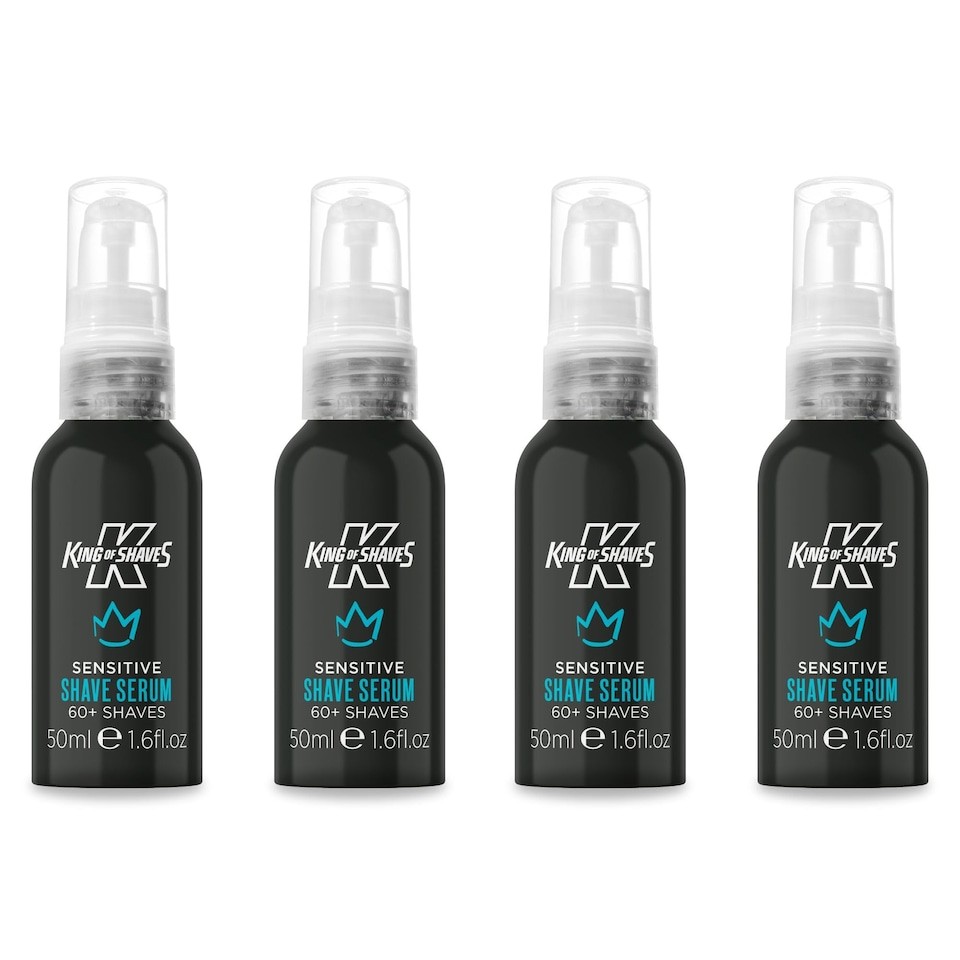 King of Shaves Advanced Sensitive Shaving Face Serum For Men, Shaving Gel Oil Men, Pre Shave Face Serum, 4x50ml