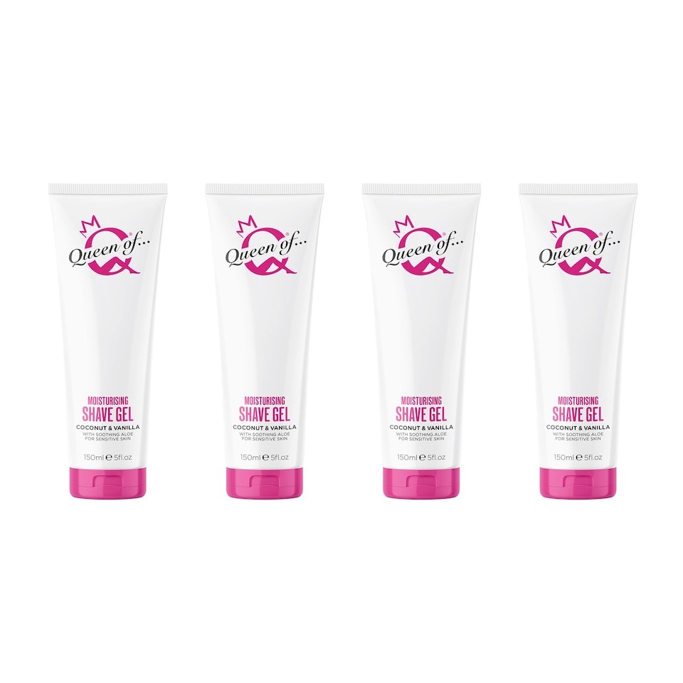 Queen of Ooh la la Coconut and Vanilla Womens Shaving Gel, Sensitive Moisturising Shaving Cream For Women, 4x150ml