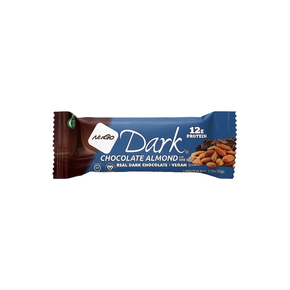 NuGo Dark Almond & Sea Salt Bars 50g x 12