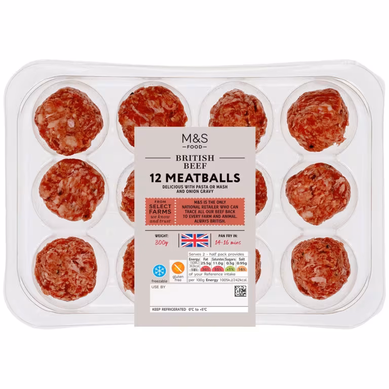 M&S 12 British Beef Meatballs