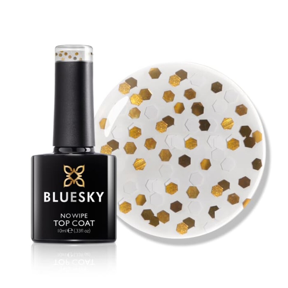 Bluesky Gold Gel Polish - No Wipe Top Coat - Balloon Drop 10ml