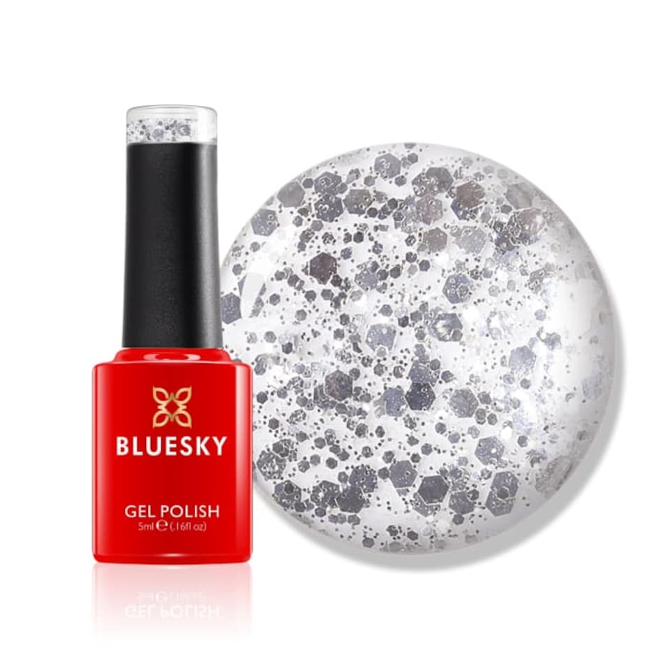Bluesky Silver Gel Polish - Silver Flakes 5ml