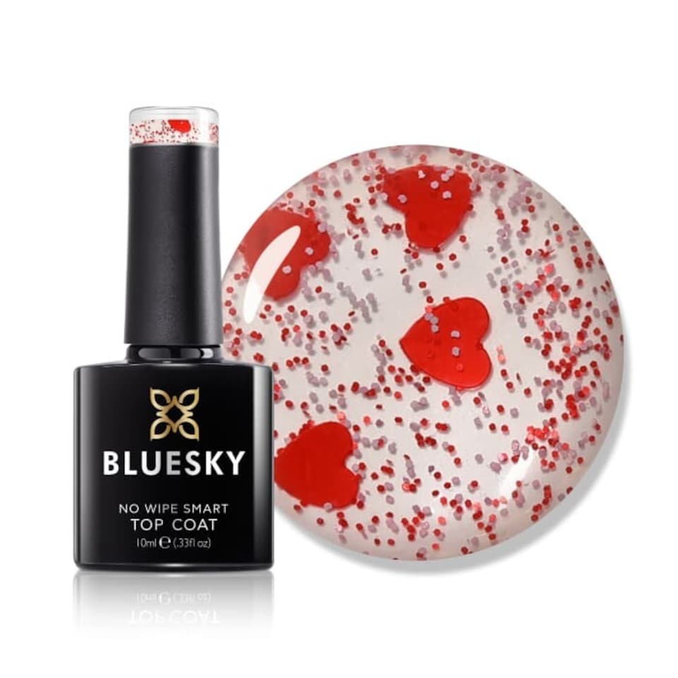 Bluesky Red Gel Polish - No Wipe Top Coat - Queen of Hearts 10ml