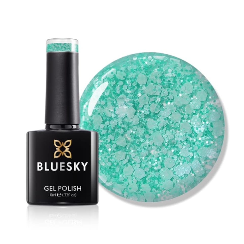 Bluesky Green Gel Polish - Aqua - Glitter Neon 10ml