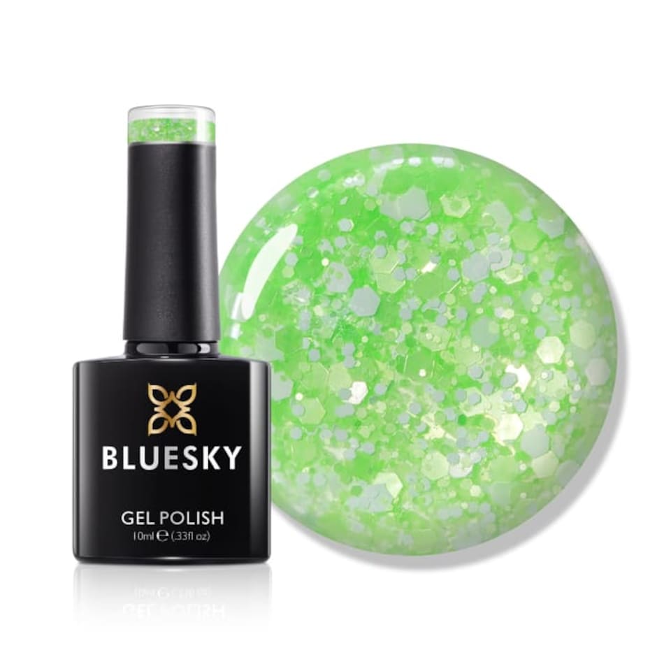 Bluesky Green Gel Polish - Lime Green - Glitter Neon 10ml