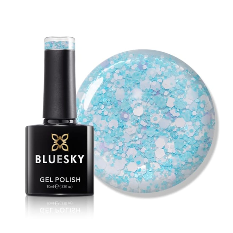 Bluesky Blue Gel Polish - Pale Blue - Glitter Neon 10ml