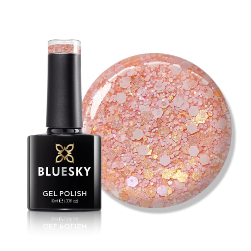 Bluesky Coral Gel Polish - Peach - Glitter Neon 10ml