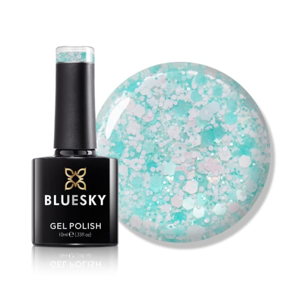 Bluesky Blue Gel Polish - Turquoise - Glitter Neon 10ml